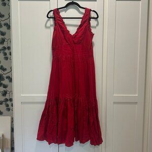 Anthropology Odille Midi Red Dress Size 6